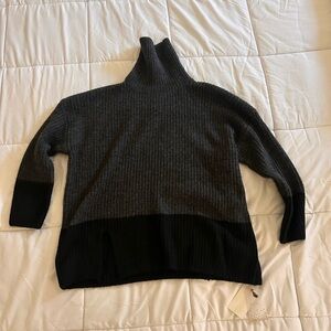 Chic Two-Tone Turtleneck Sweater